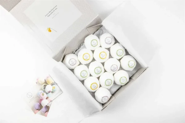 bath bombs gift box, set of 14 big 100% natural relaxing bath bombs